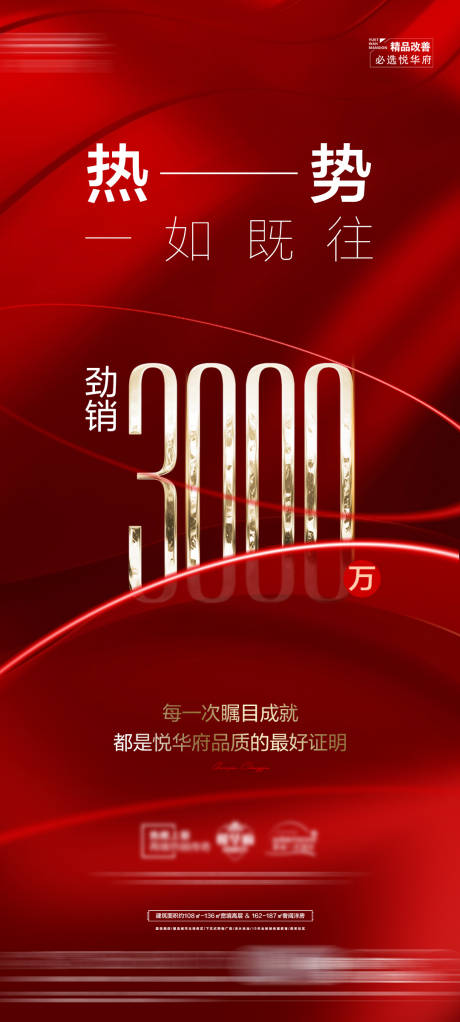 源文件下载【地产红金热销海报】编号：88250017008612992