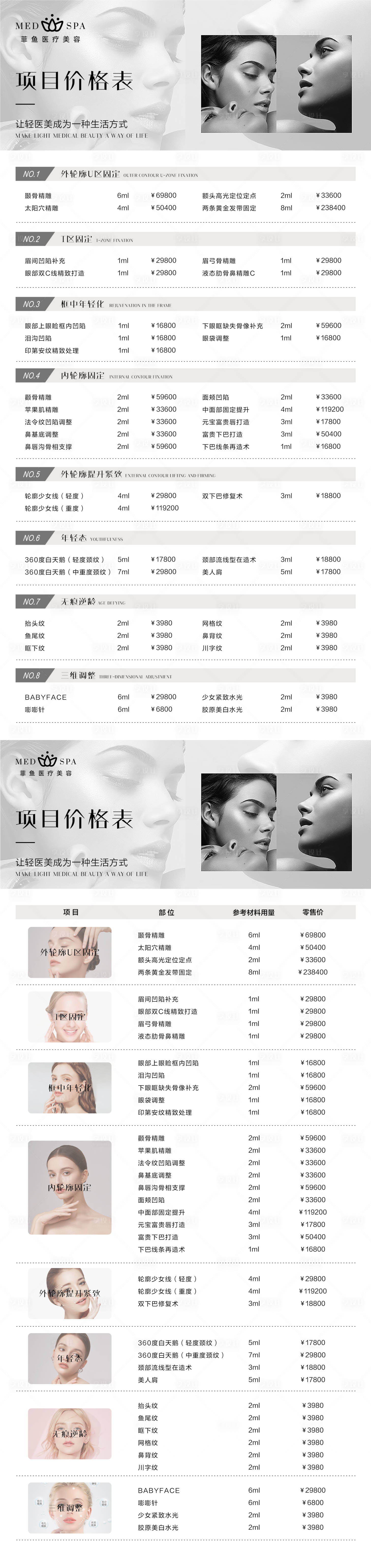 源文件下载【轻医美门店项目高端质感价格表】编号：46500016820064489