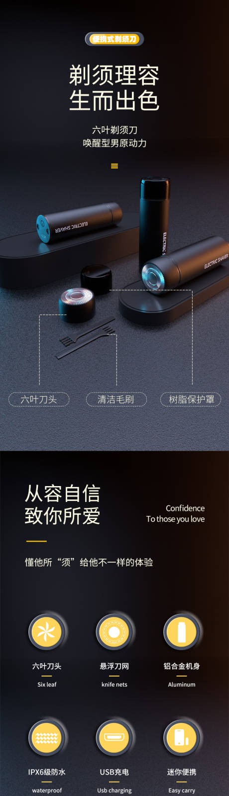 源文件下载【电商剃须刀详情页】编号：40010016904175269