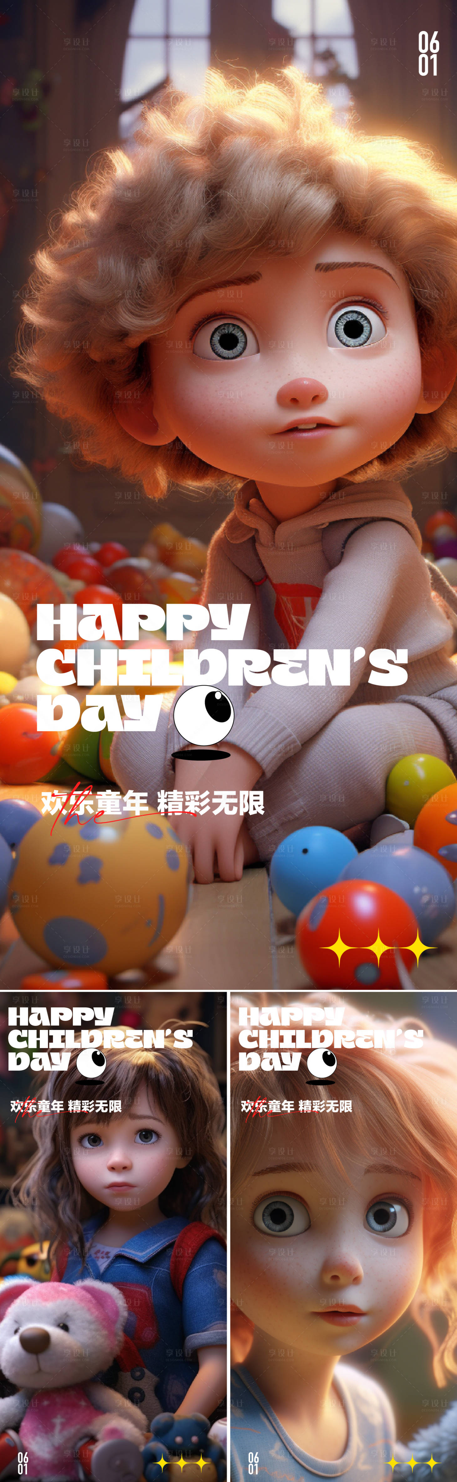源文件下載【享設(shè)計】搜索編號：14470016892328670【六一兒童節(jié)系列海報】
