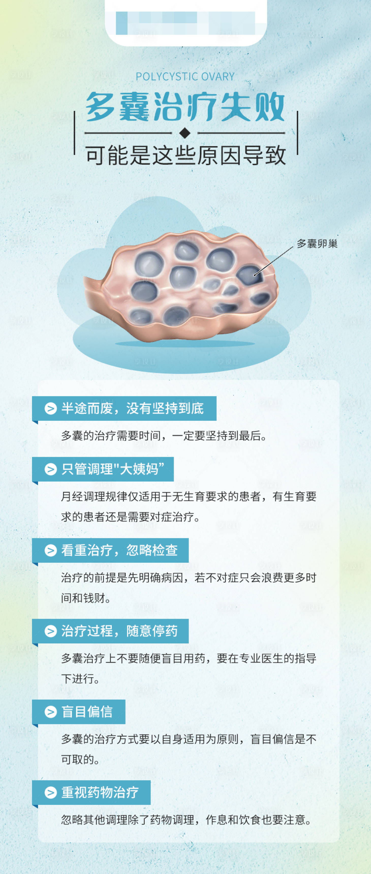 源文件下载【享设计】搜索编号：34900016674439863【多囊治疗失败科普海报】