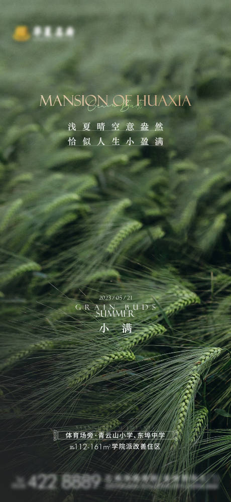 源文件下载【享设计】搜索编号：55320016705954300【地产小满节气海报】