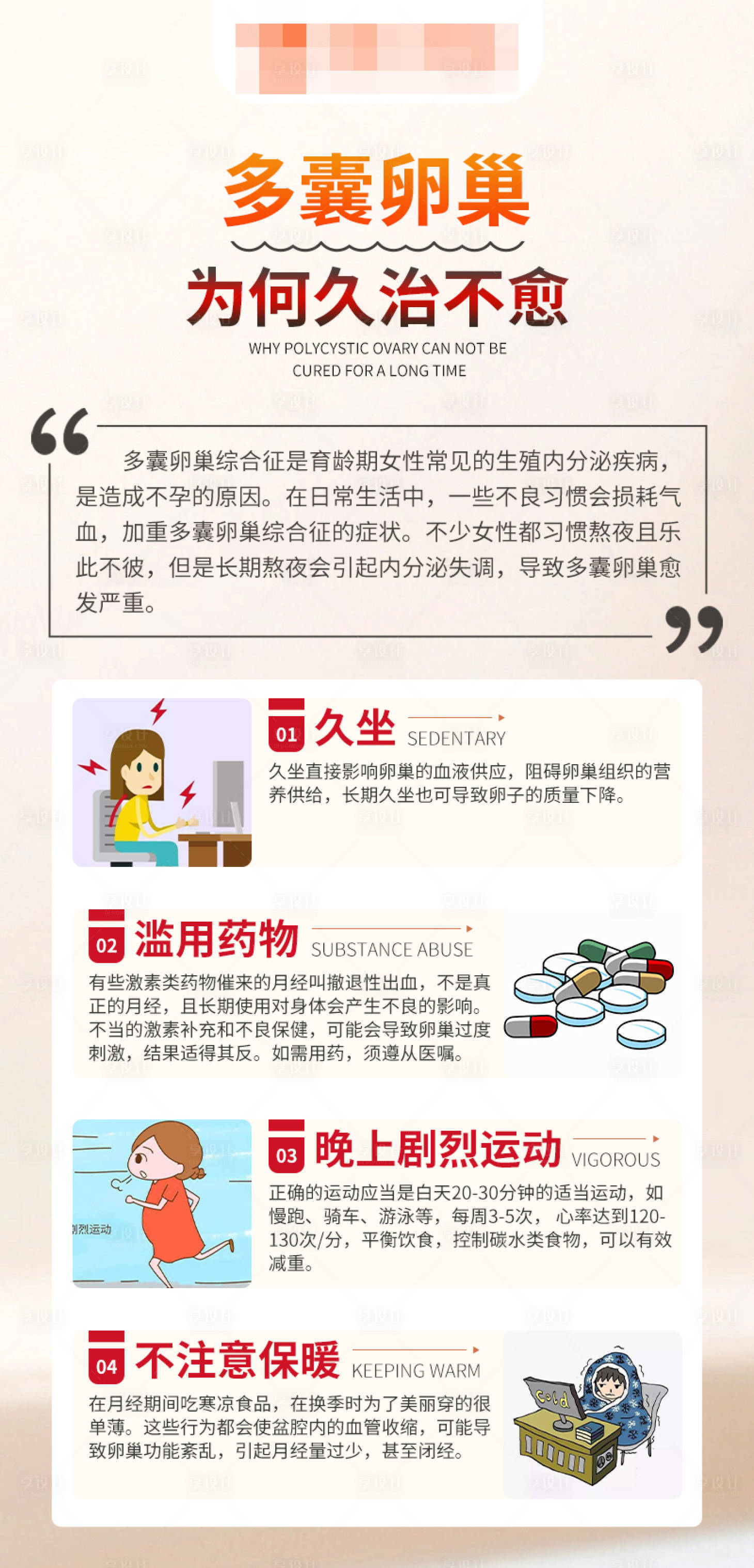 源文件下載【享設計】搜索編號：34650016491642103【多囊卵巢科普插畫】