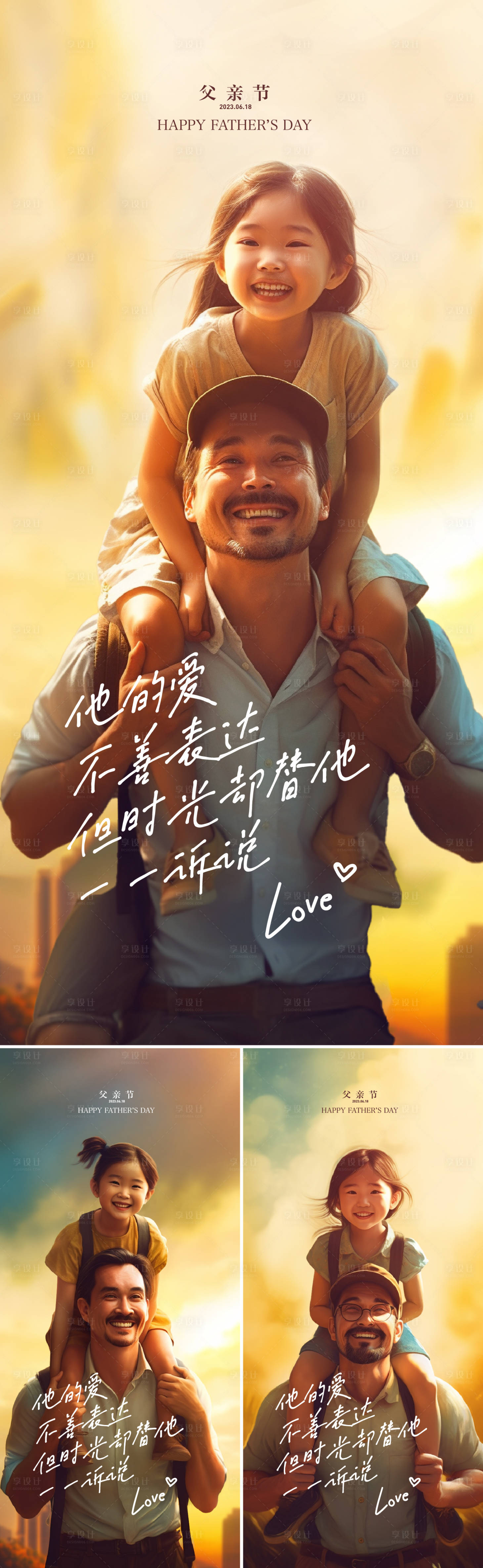 源文件下载【享设计】搜索编号：48930016979048638【父亲节系列海报】
