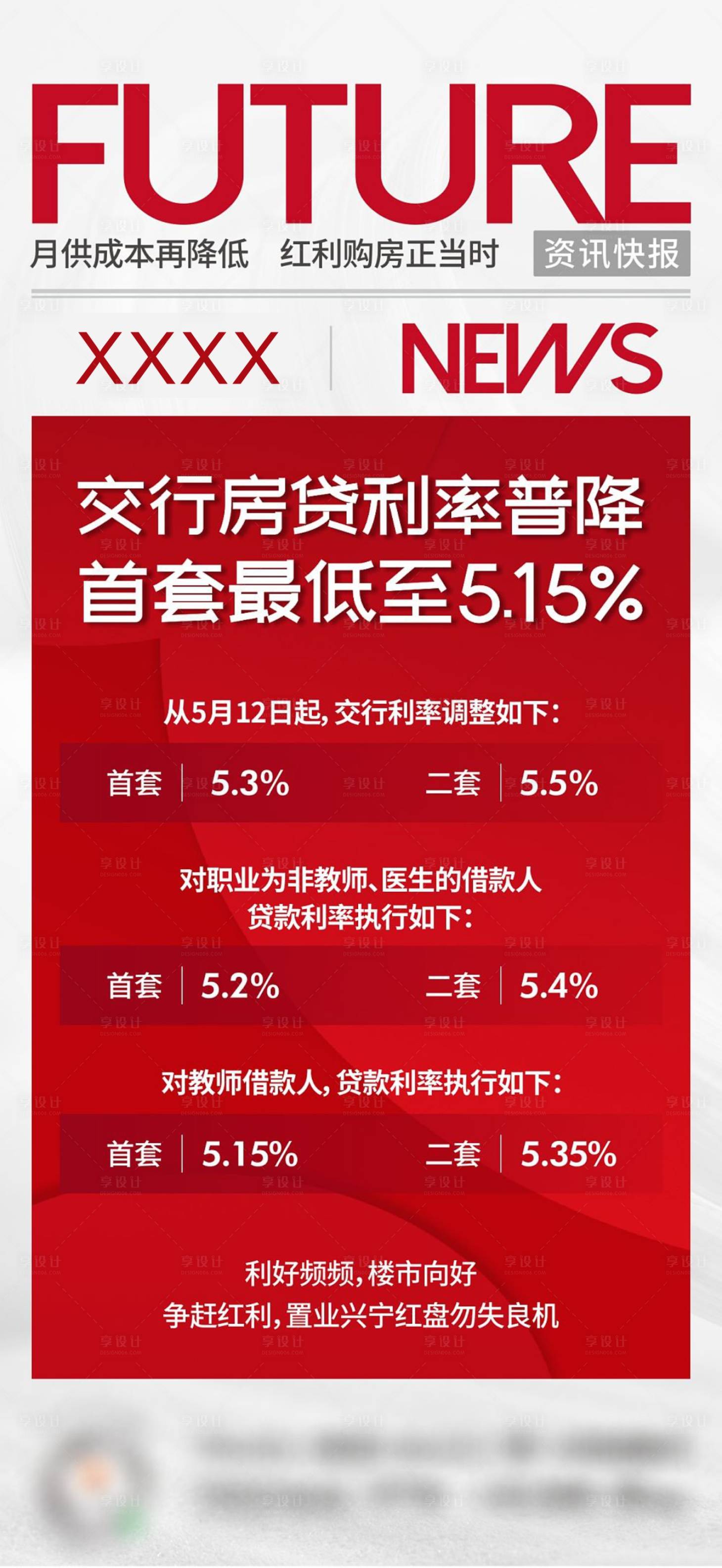 源文件下载【地产利好政策快讯海报】编号：88820016848927259
