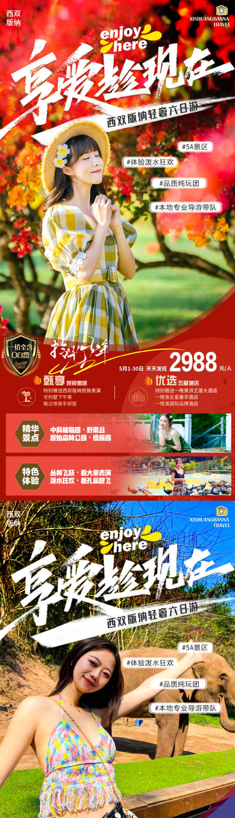 源文件下载【享设计】搜索编号：45000016407695758【云南西双版纳旅游海报】