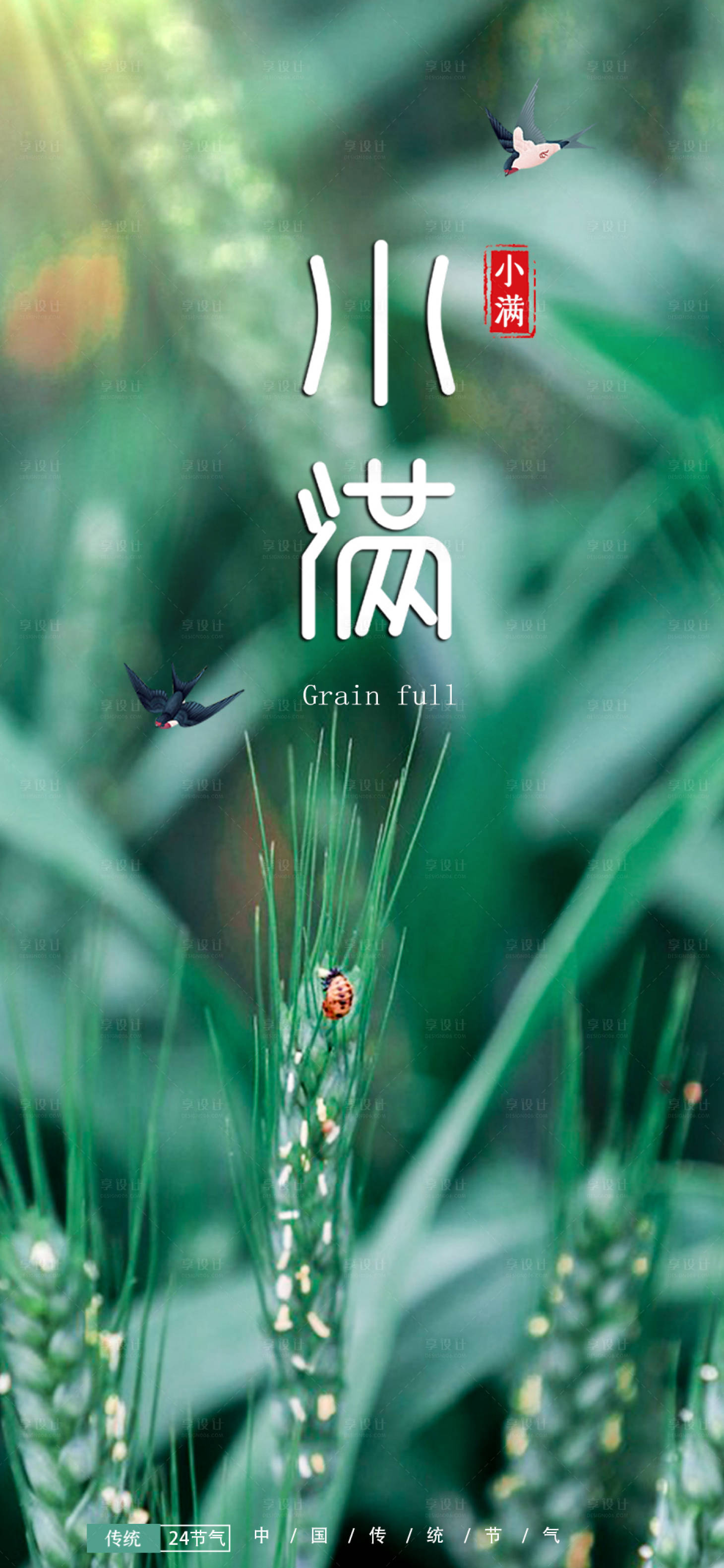 源文件下载【享设计】搜索编号：21570016725459797【小满节气海报】
