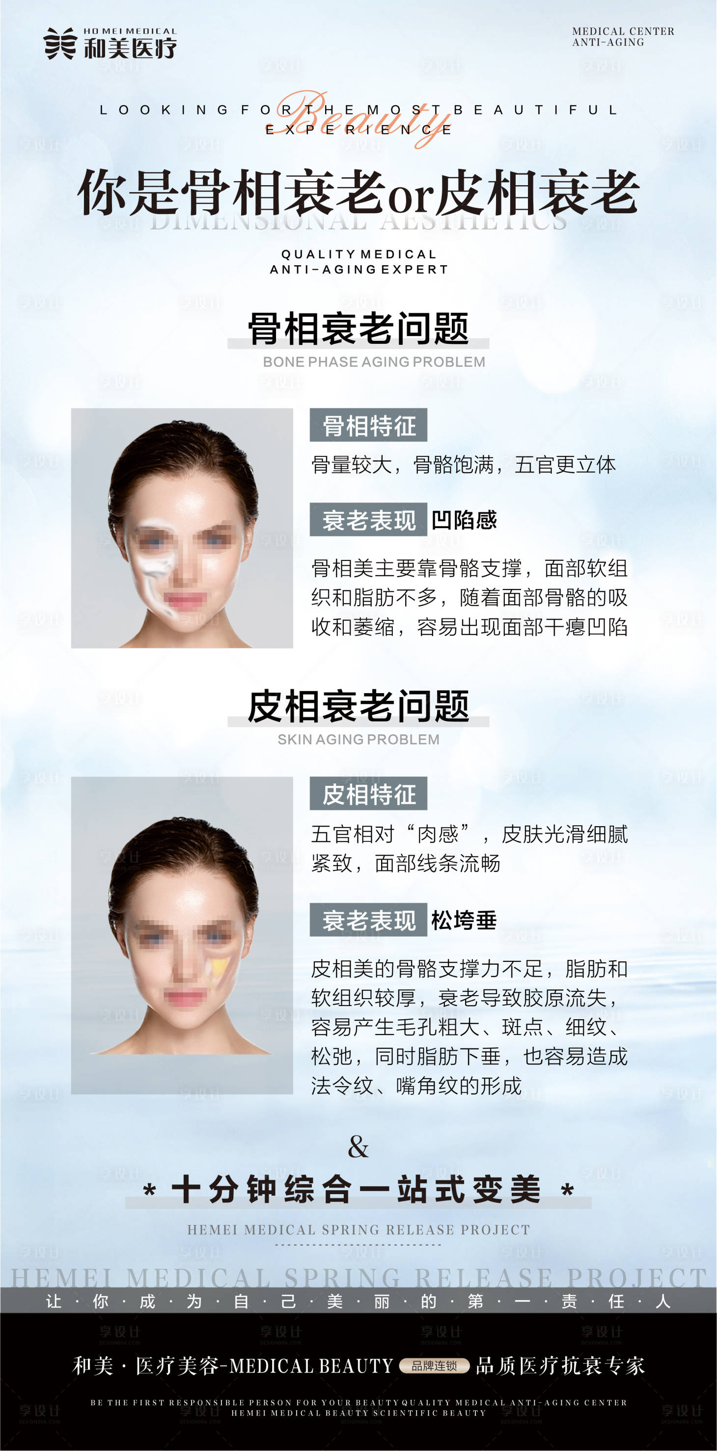 源文件下載【享設計】搜索編號：32650016840531753【骨相衰老和皮相衰老海報】