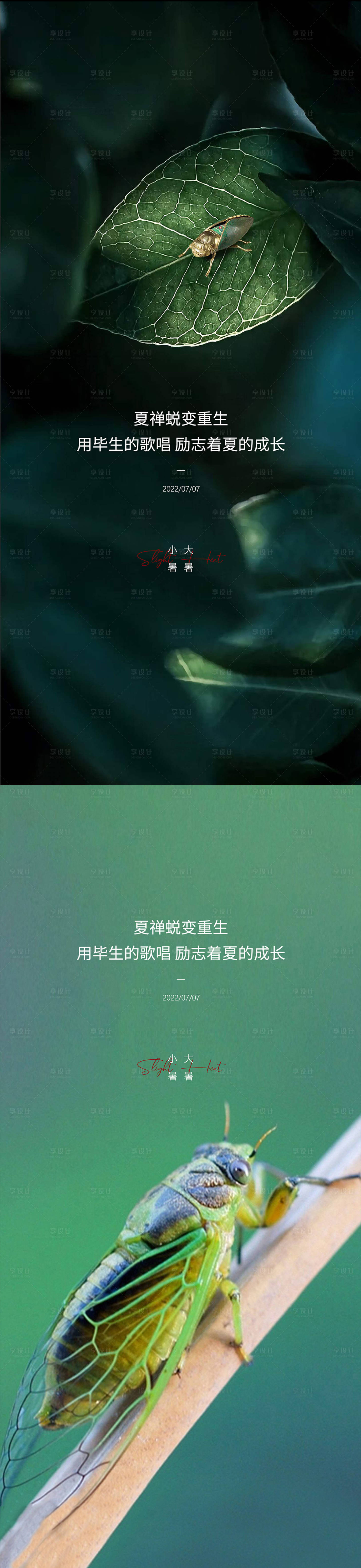 源文件下载【享设计】搜索编号：39990016424324375【小暑大暑节气系列海报】