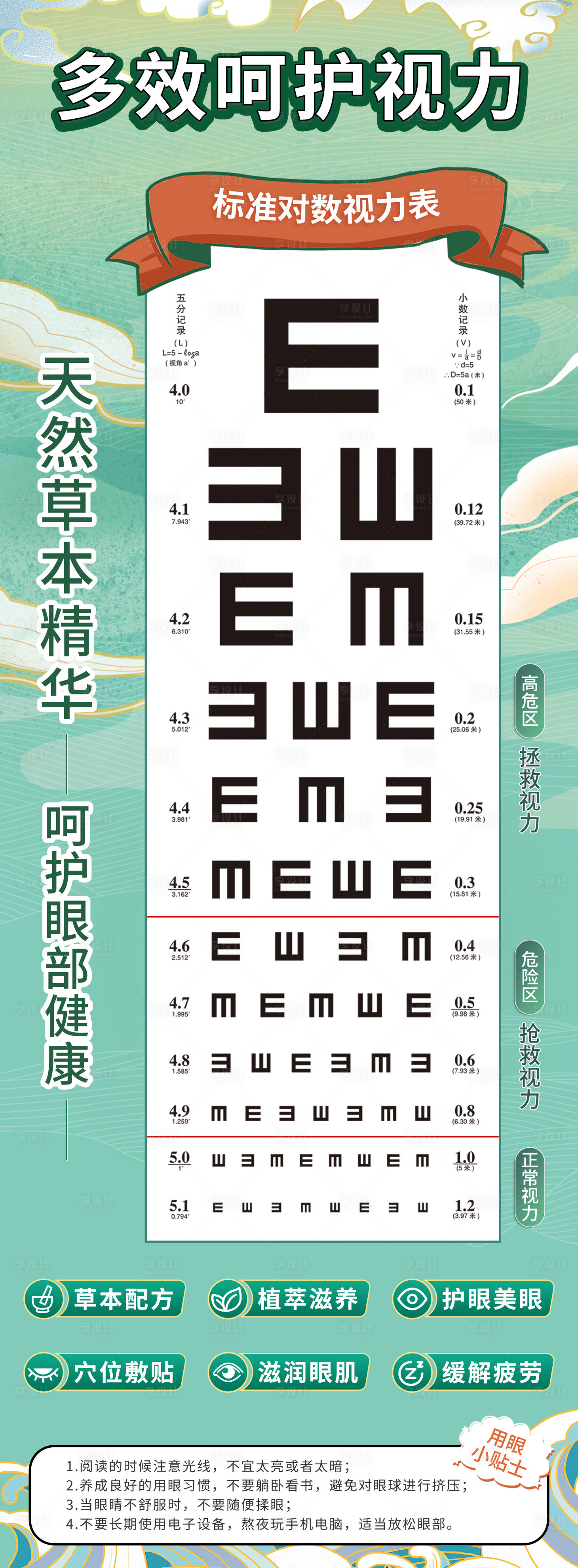源文件下載【享設計】搜索編號：58450016511524402【呵護眼睛視力表海報】