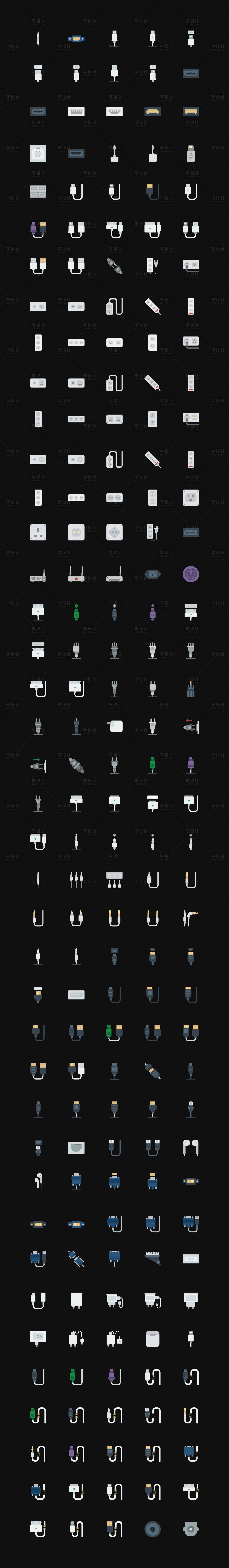 源文件下載【享設計】搜索編號：39290016774744420【連接器和電纜圖標設計】