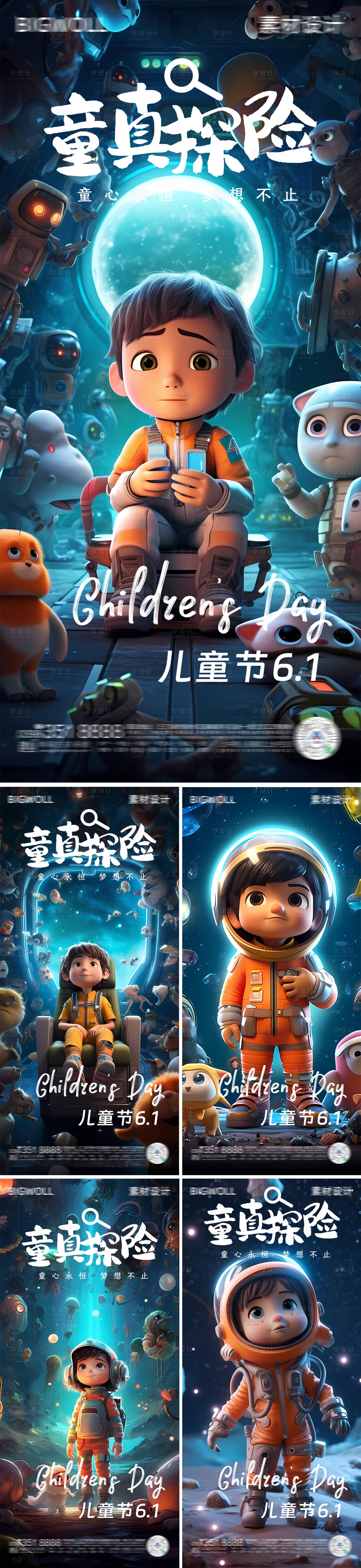 源文件下載【享設計】搜索編號：37130016900654375【兒童節冒險海報】