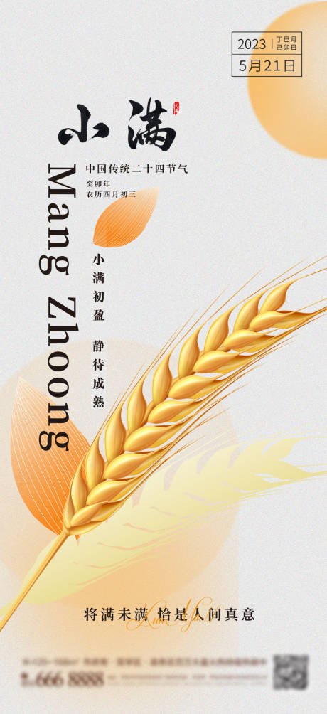 源文件下载【小满节气海报】编号：40730016693091218