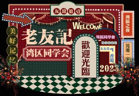 源文件下载【港风老友记氛围展板】编号：36470017024588500