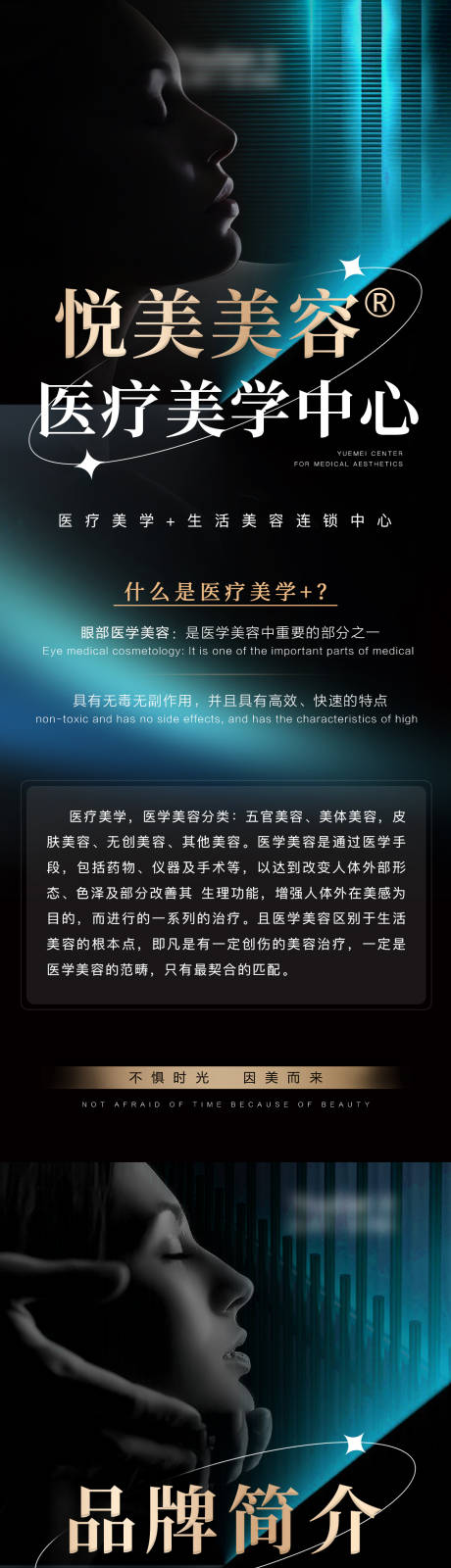 源文件下载【医美黑色高端品牌介绍海报】编号：30630016802286373