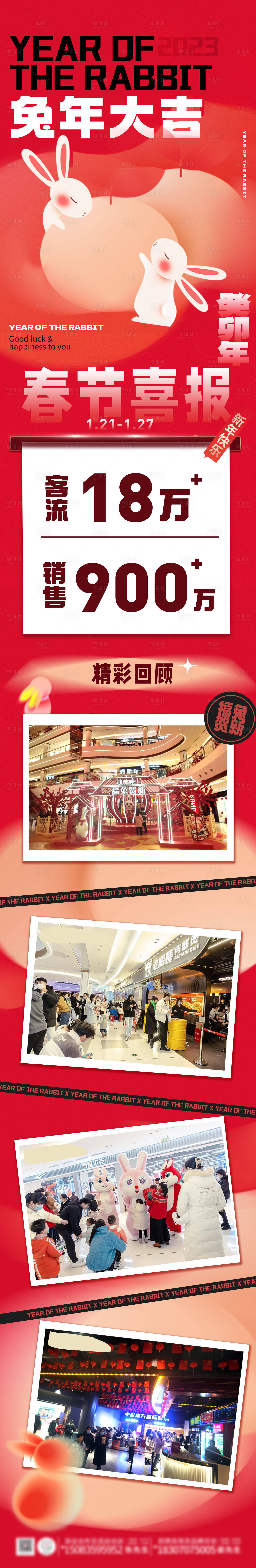 源文件下載【享設計】搜索編號：98100017636526221【商場新年客流銷售喜報長圖】