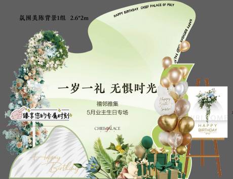 源文件下载【生日宴会堆头美陈】编号：41730017325116958