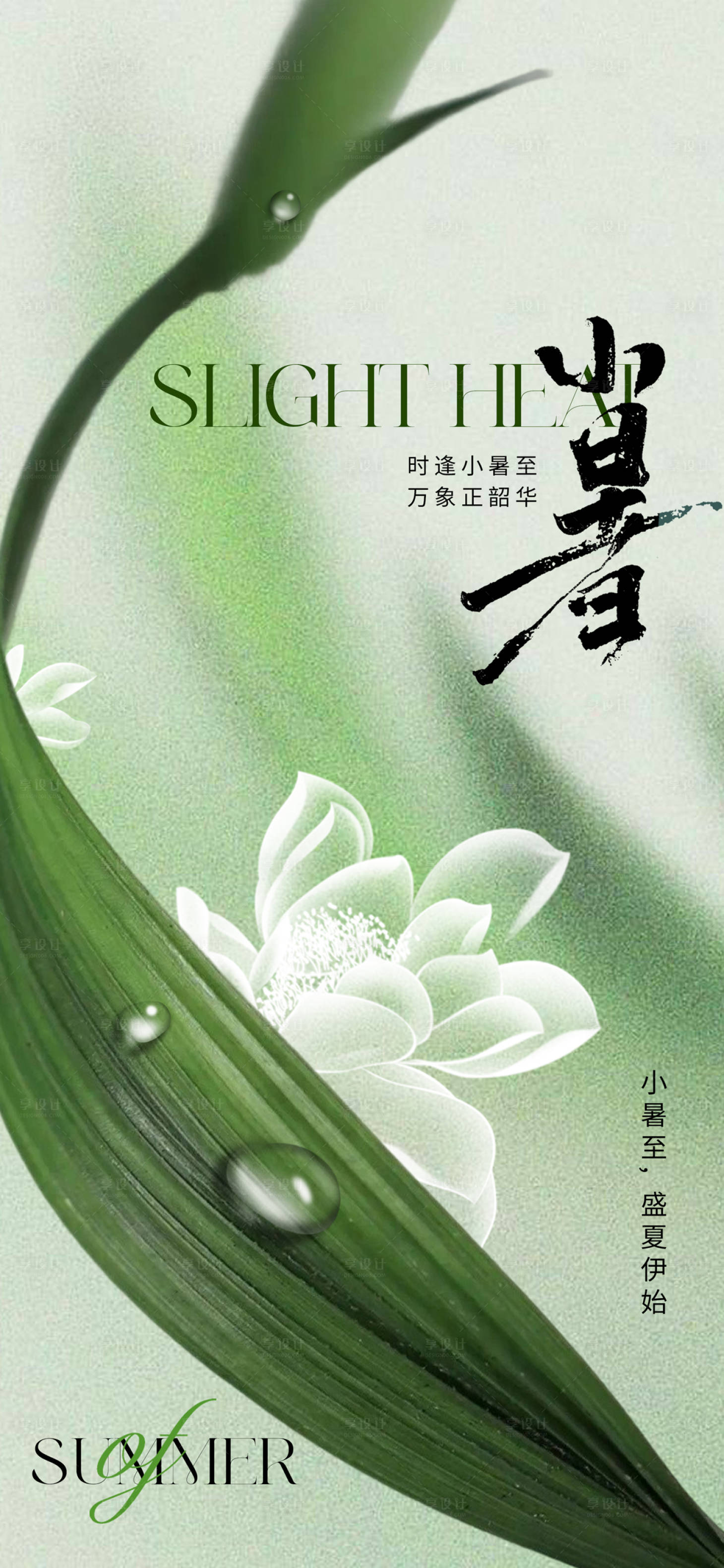 源文件下载【地产唯美小暑节气海报】编号：62840017653038370