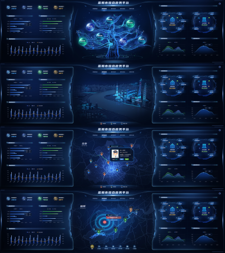 编号：20230616135429170【享设计】源文件下载-蓝色科技感数据可视化驾驶舱大屏
