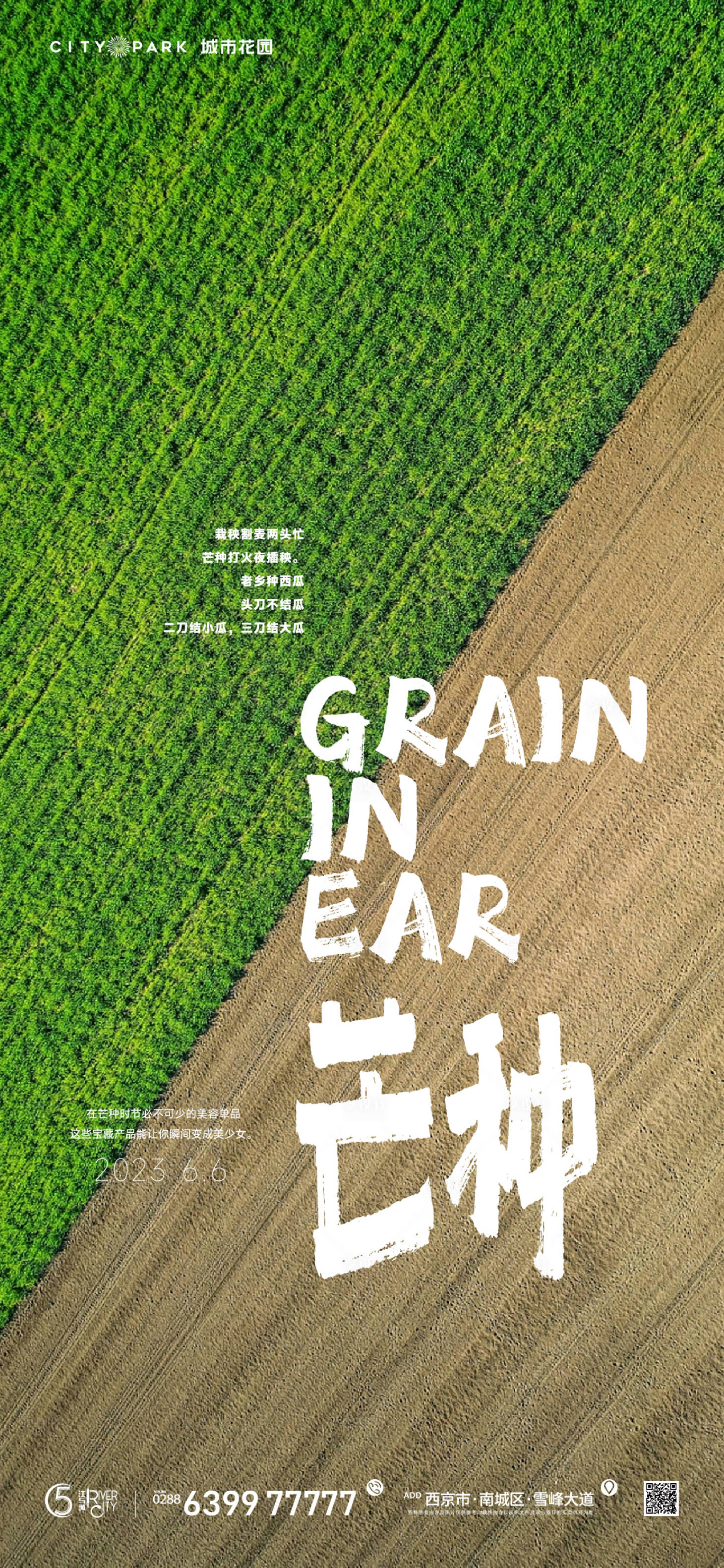 源文件下载【享设计】搜索编号：54560017390277170【地产芒种海报】