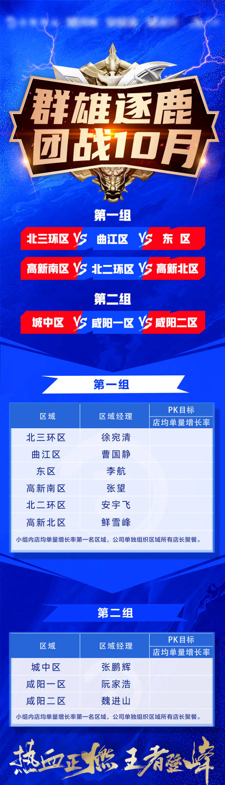 源文件下载【群雄逐鹿团战10月蓝金长图海报】编号：45230017614855421