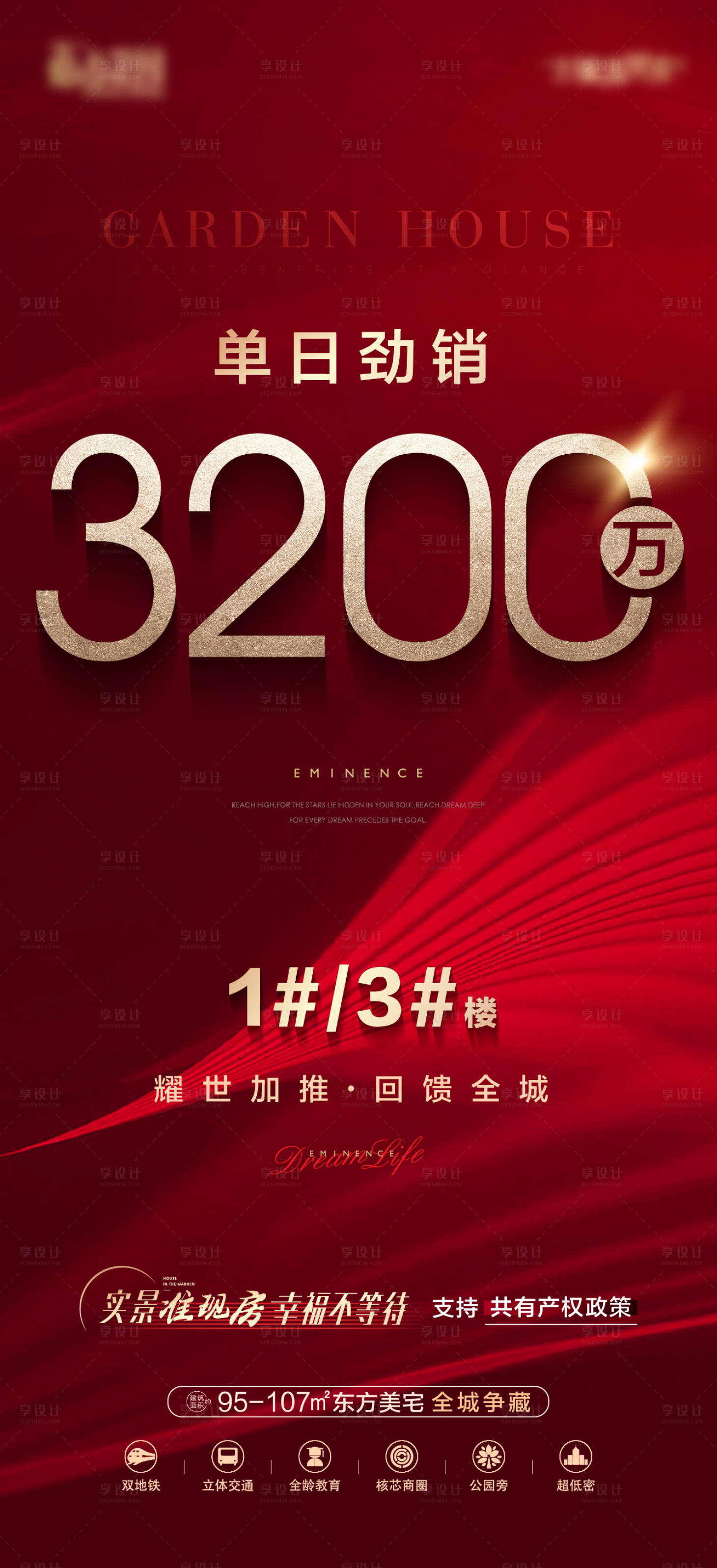 源文件下载【享设计】搜索编号：58340017327506029【地产红色销量数字大字报】