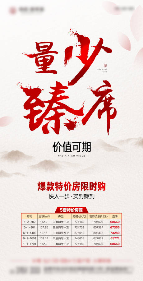 源文件下载【新中式特价房海报】编号：87460017259775752
