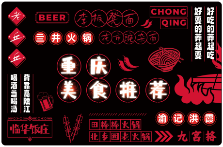 源文件下載【享設計】搜索編號：52560017165726465【重慶美食推薦活動展板】
