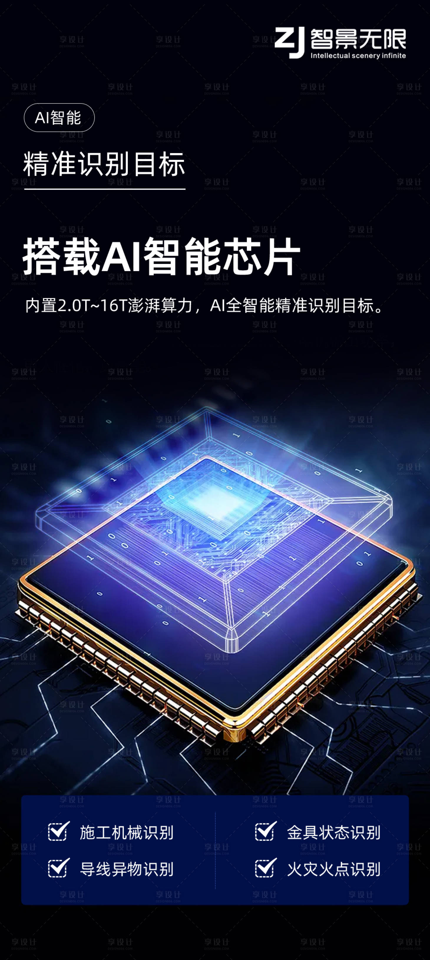 源文件下载【享设计】搜索编号：77890017335928863【AI智能芯片科技海报】