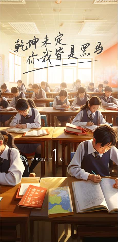 源文件下载【高考倒计时教室海报】编号：84640017168369102