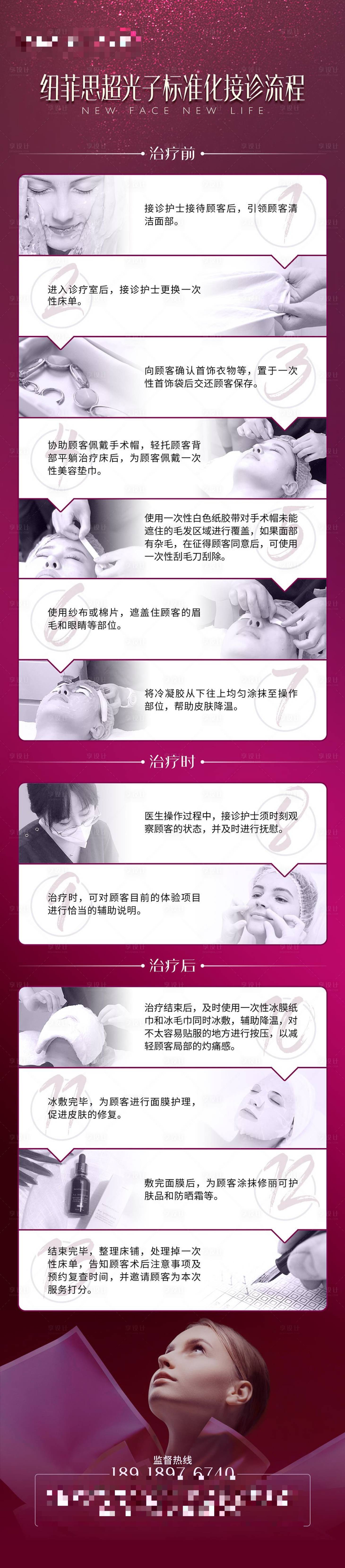 源文件下载【医美美容院超光子服务流程长图海报】编号：30090012569165366