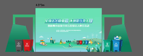源文件下载【享设计】搜索编号：56990017651898369【垃圾分类打卡背景墙】