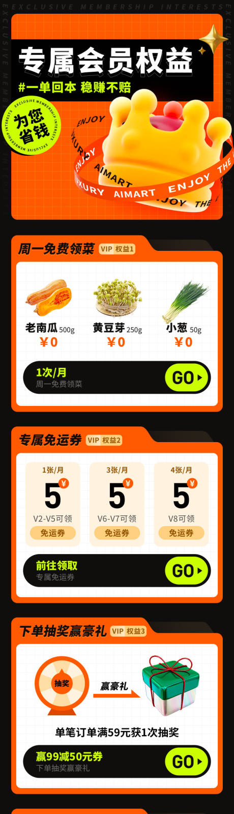 源文件下载【专属会员权益长图设计】编号：14340017468795883