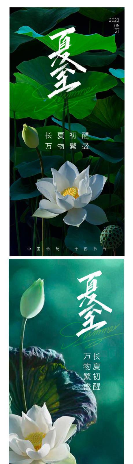 源文件下载【夏至节气海报】编号：39440017446855045