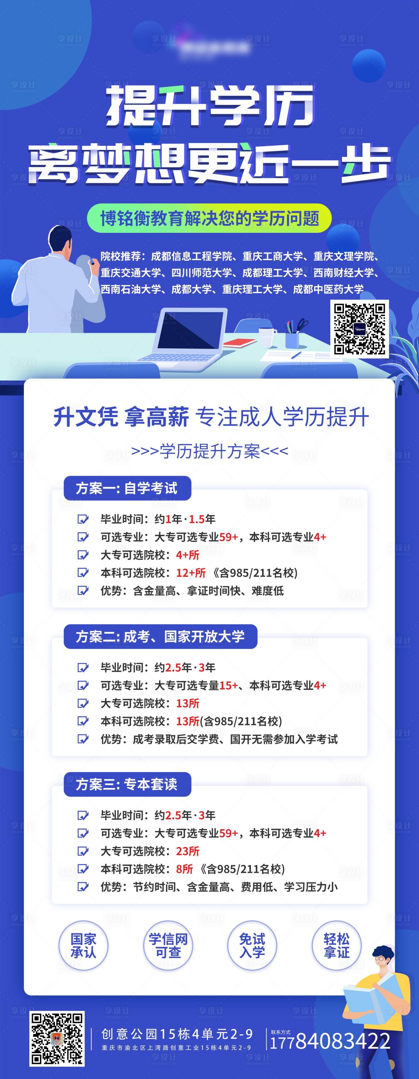 源文件下載【享設計】搜索編號：27710017329286584【學歷提升海報】