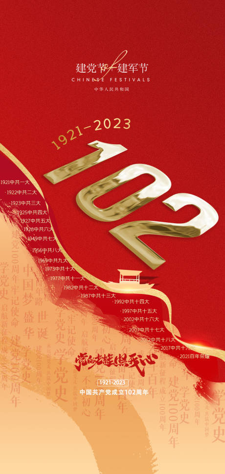 源文件下载【建党节海报】编号：24930017617813187