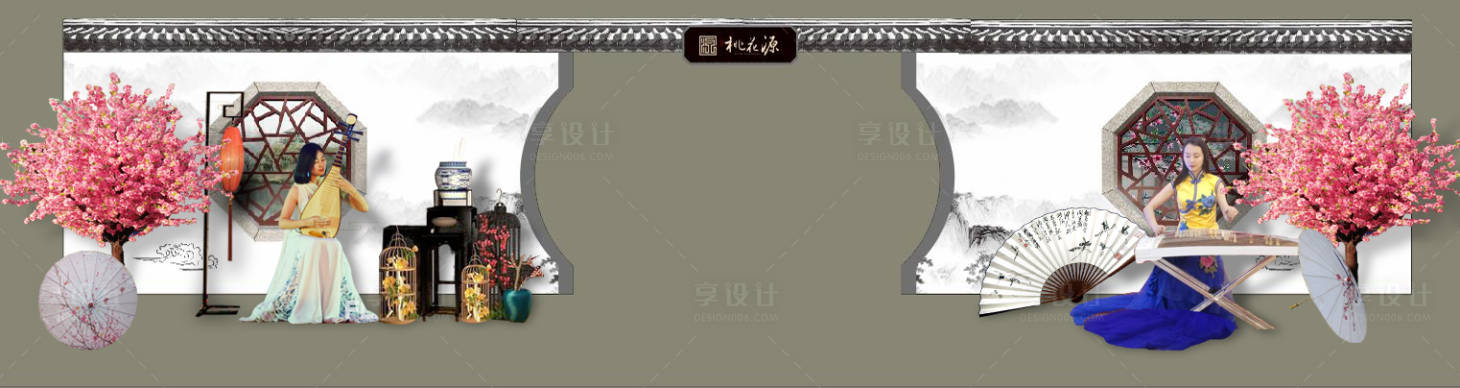 源文件下载【享设计】搜索编号：13940017114618983【中式异型拱门】