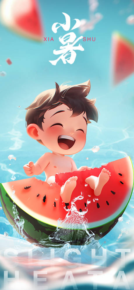 源文件下载【小暑西瓜海报】编号：98200017620787546