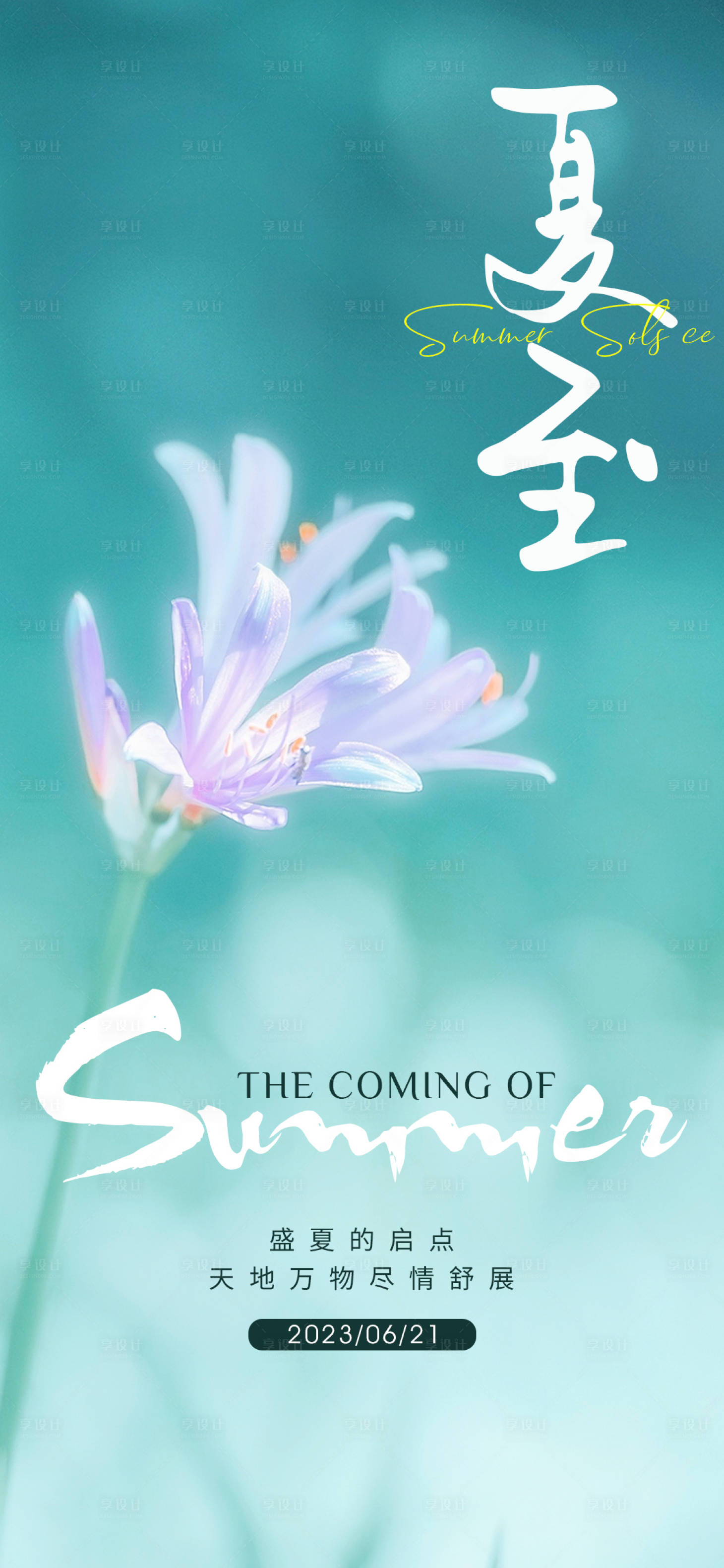 源文件下载【夏至节气海报】编号：88390017422896130