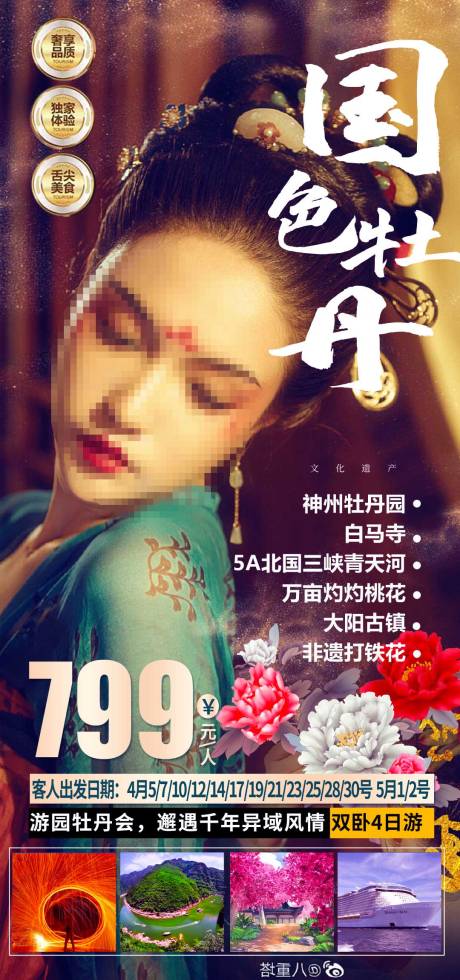 源文件下載【享設計】搜索編號：67350017364826836【國色牡丹旅游海報】