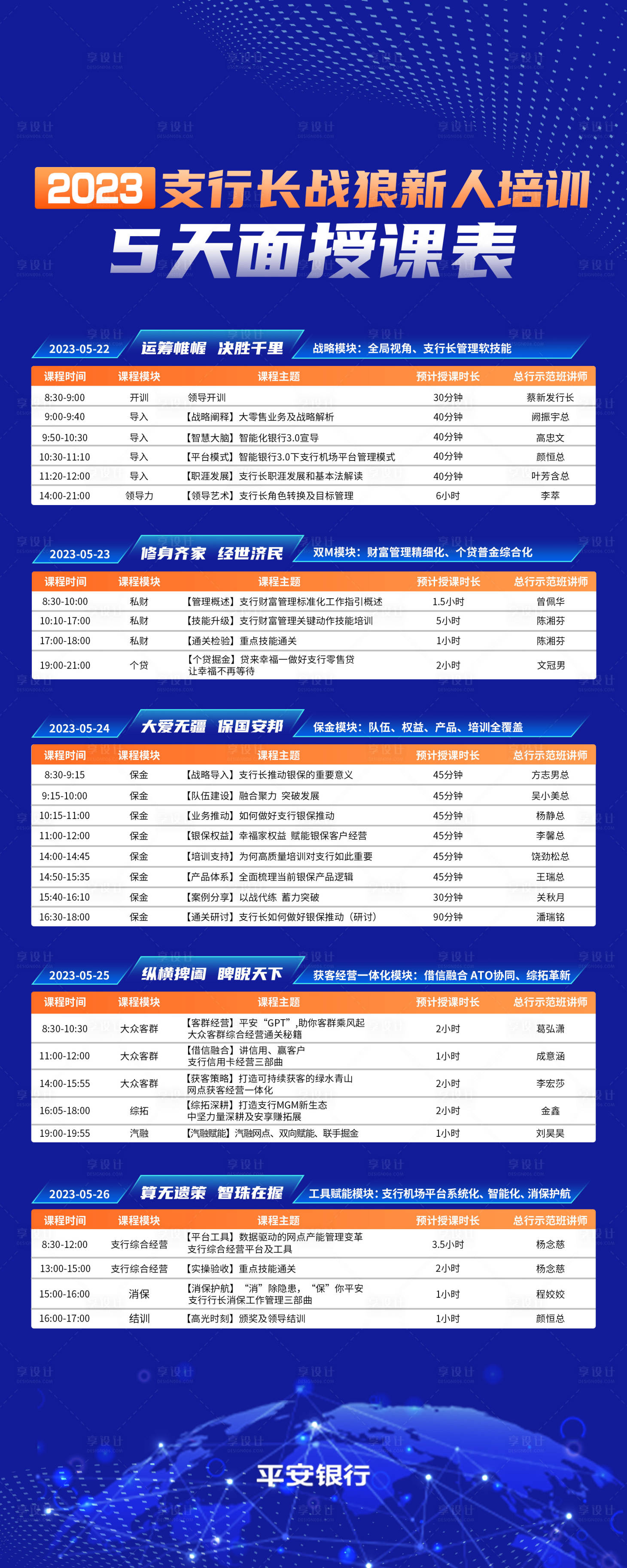 源文件下载【享设计】搜索编号：15360017423213232【商务蓝色课程名单展架易拉宝】