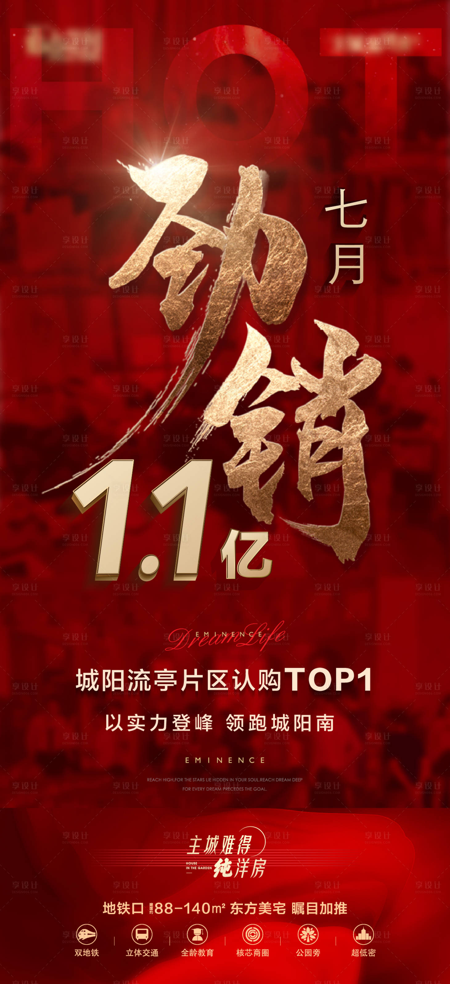 源文件下載【地產紅盤熱銷數字海報】編號：31320017327321274