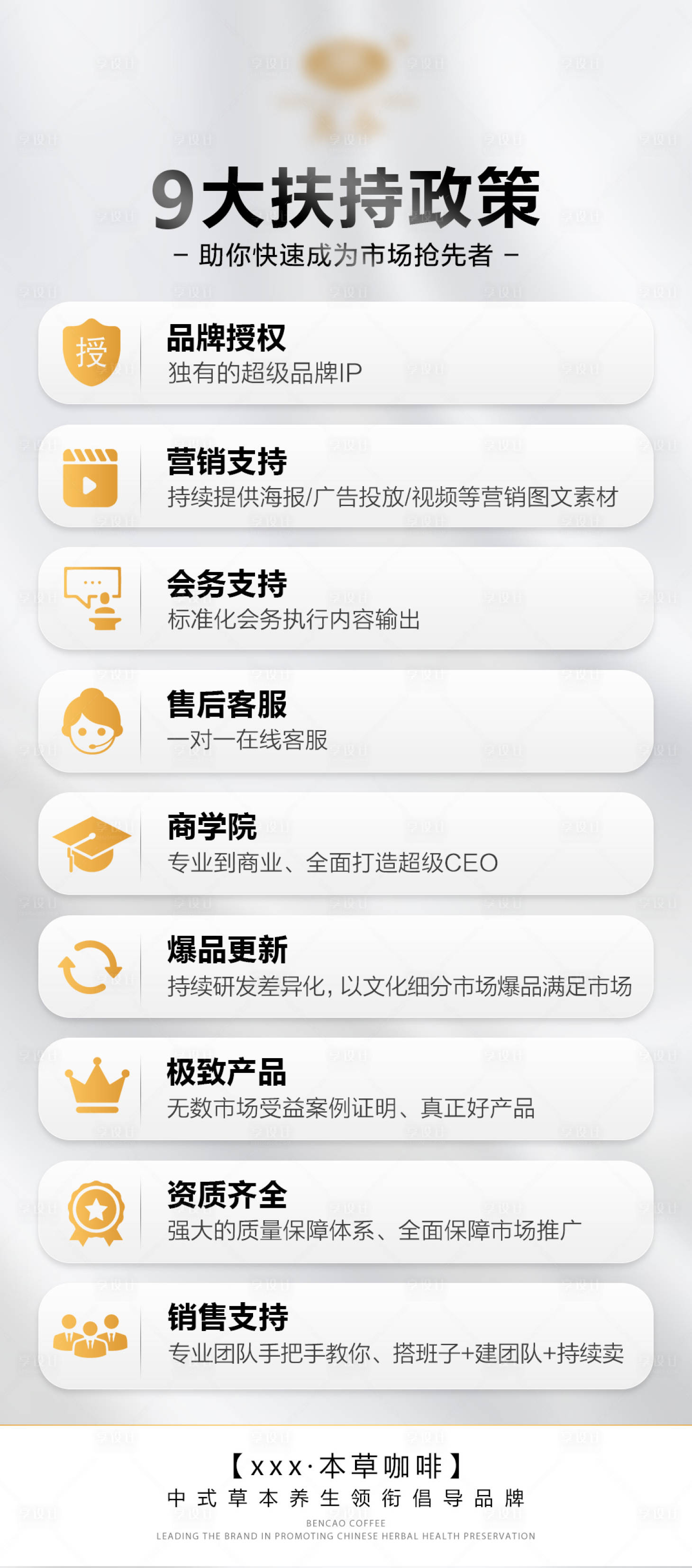 源文件下载【享设计】搜索编号：53130017345452540【微商扶持政策简约海报】