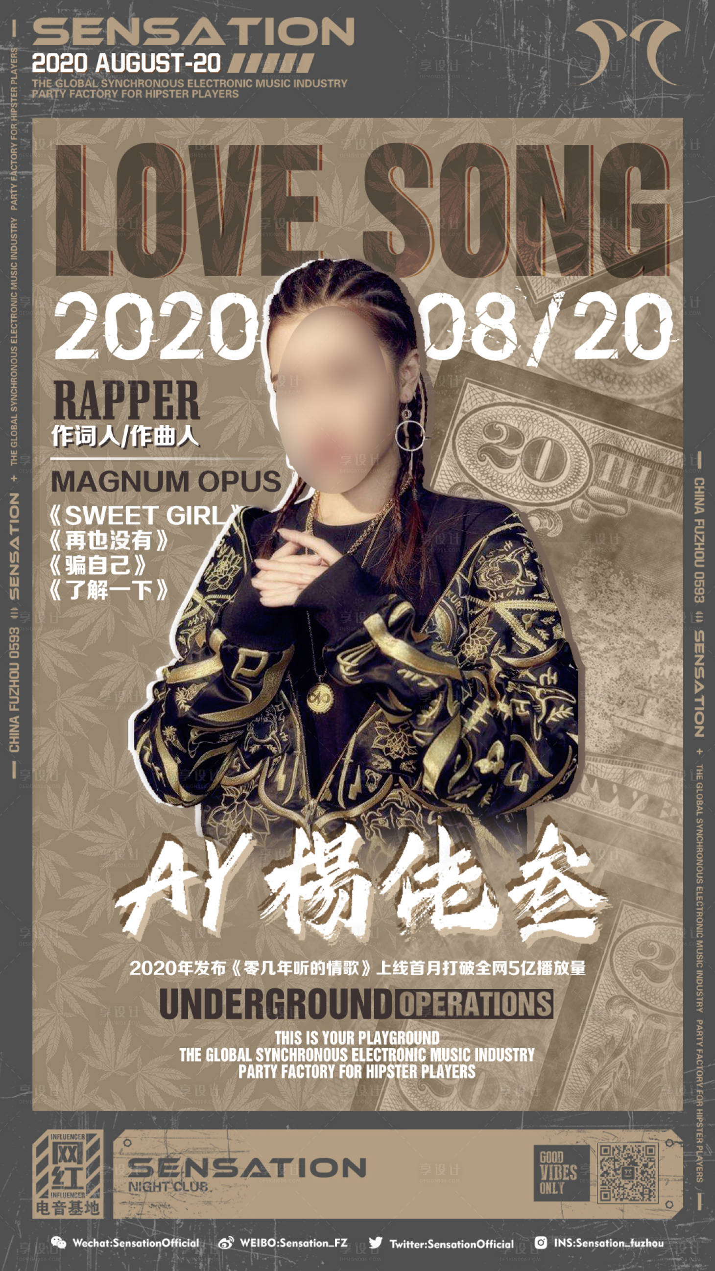 源文件下载【酒吧夜店嘉宾海报】编号：93800016984905398