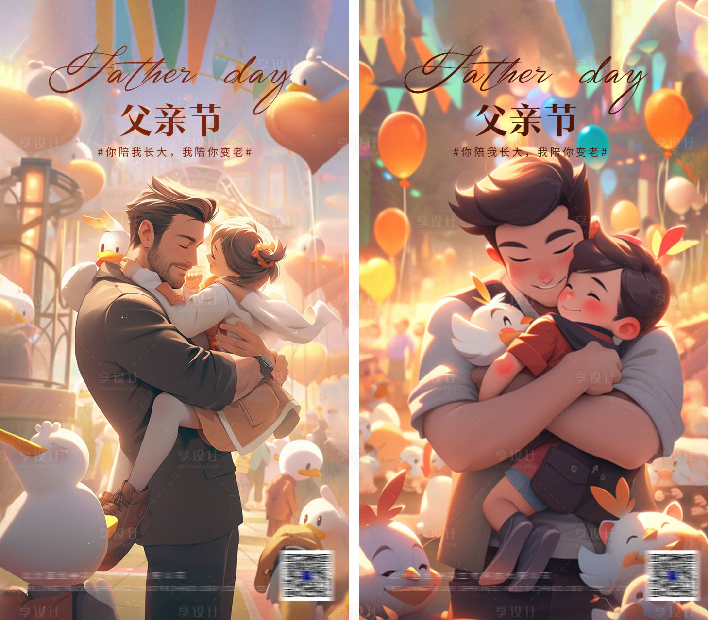 源文件下載【享設計】搜索編號：33570017080276241【父親節插畫系列海報】