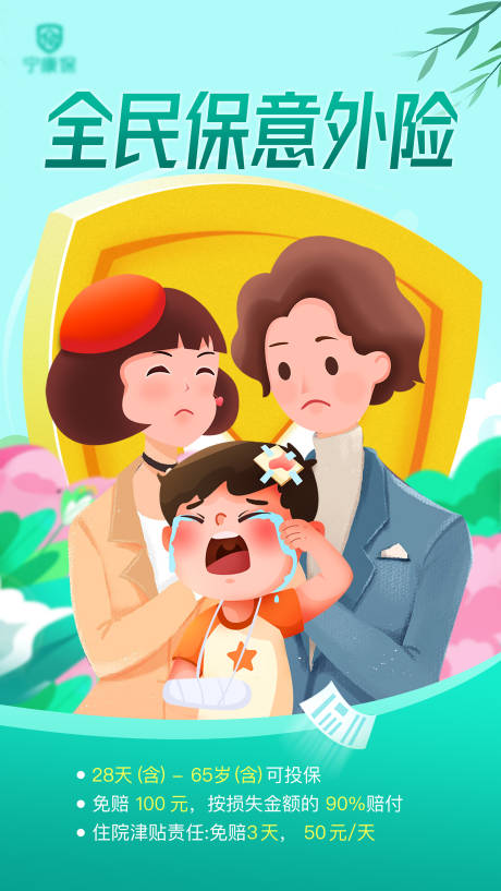 源文件下载【意外险插画海报】编号：13050017482313847