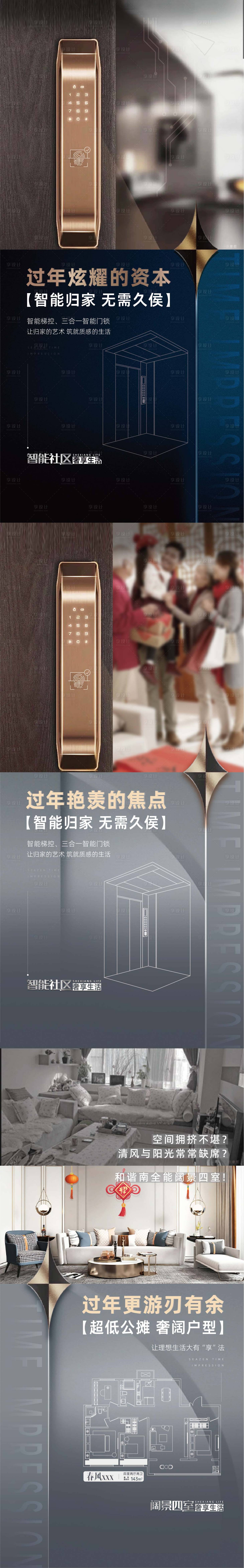 源文件下载【享设计】搜索编号：61640017112108608【智能化社区价值点加推系列海报】
