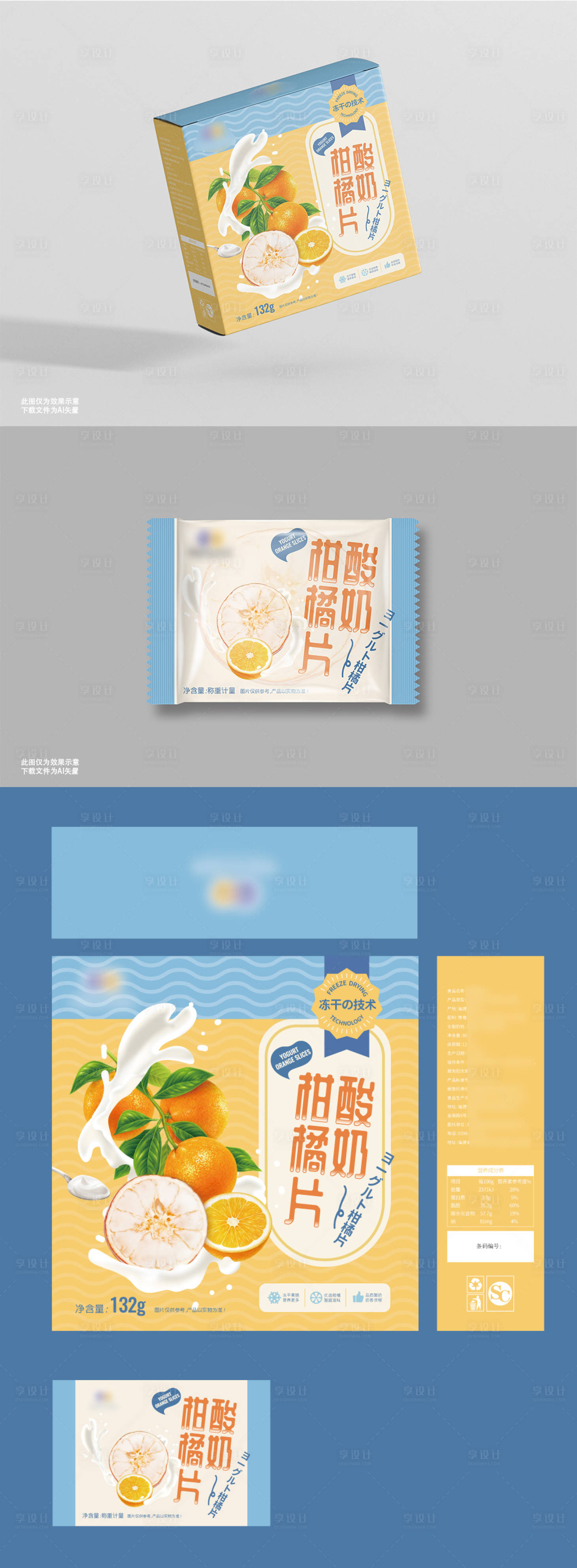 源文件下载【柑橘酸奶片包装】编号：20230612202906900