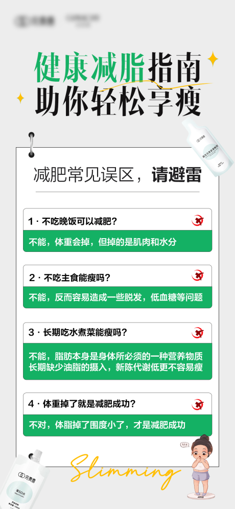 源文件下载【享设计】搜索编号：38840017442216992【减肥科普系列海报】