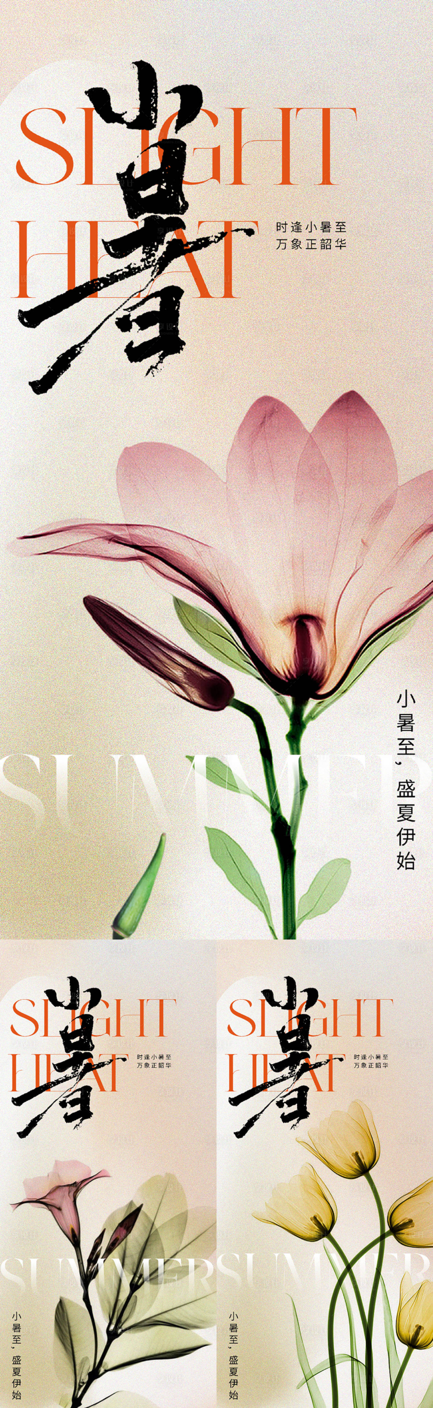 源文件下载【享设计】搜索编号：19850017557251044【地产医美小暑节气海报】